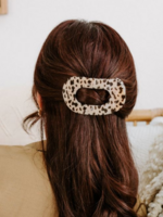 Teleties Large Flat Round Clip -  Blonde Tortoise