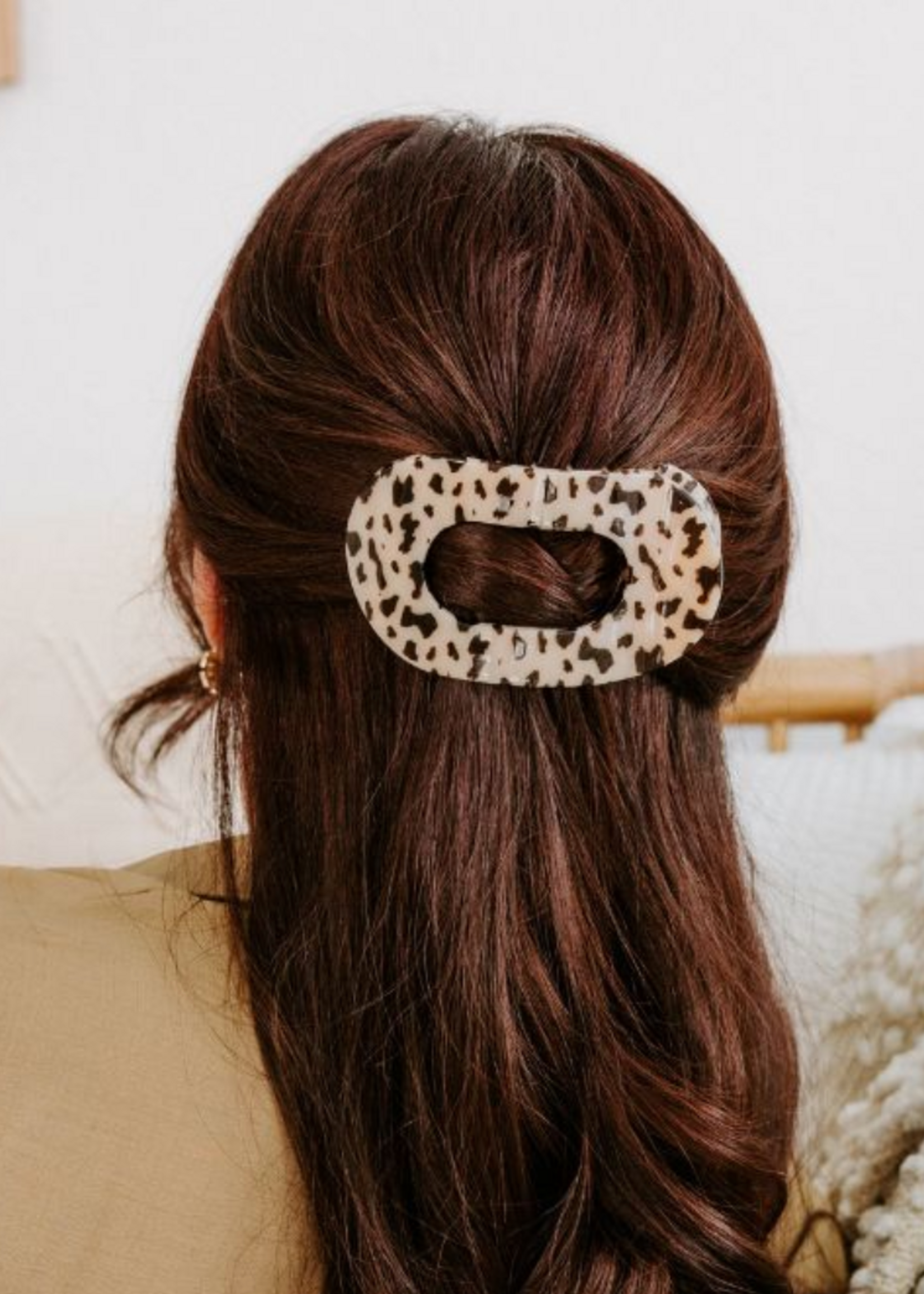 Teleties Large Flat Round Clip -  Blonde Tortoise