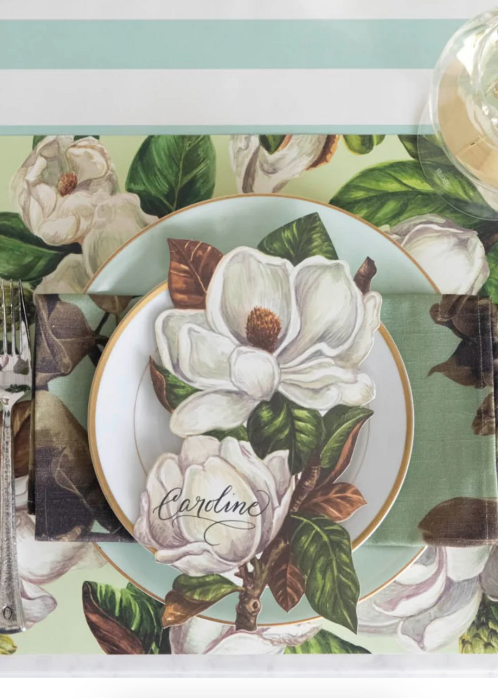 Hester & Cook Mint Magnolia Blooms Placemat