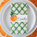 Hester & Cook Green Lattice Guest Napkin