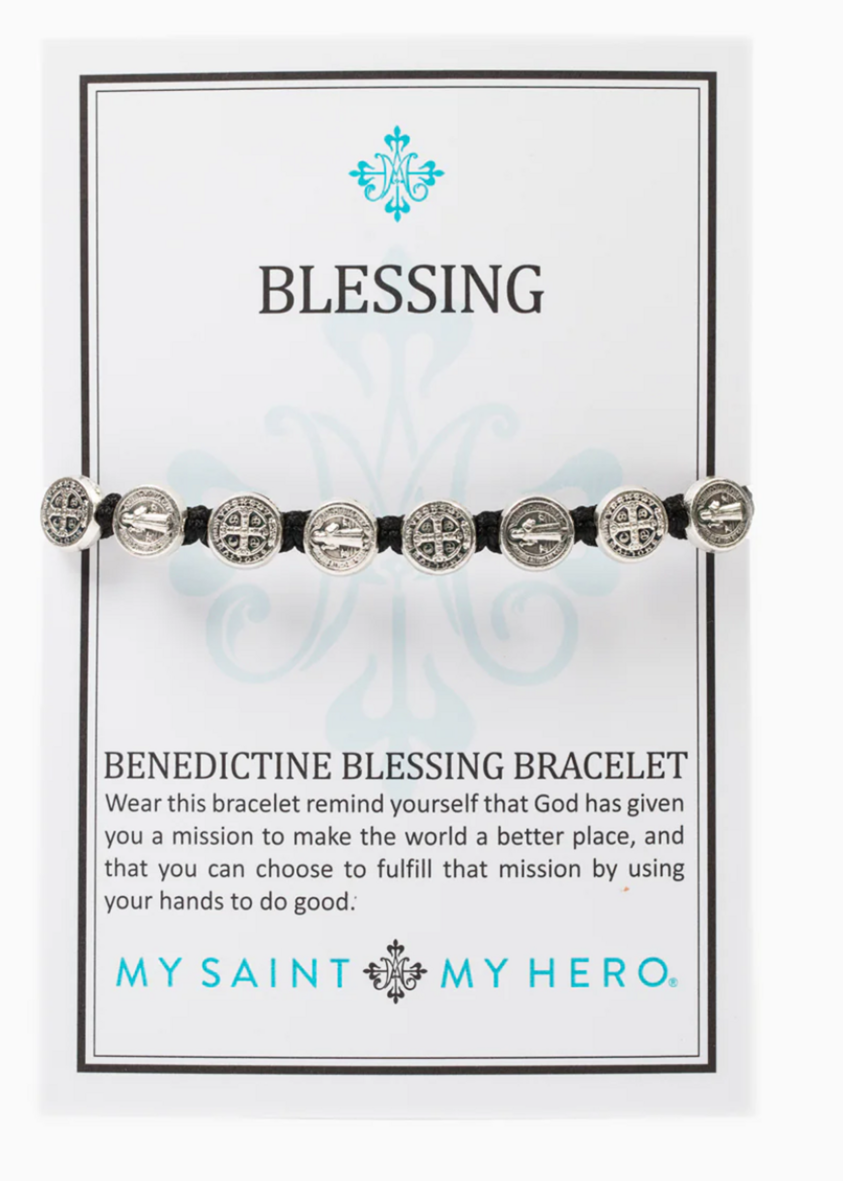 My Saint My Hero Benedictine Blessing Bracelet Silver Medals