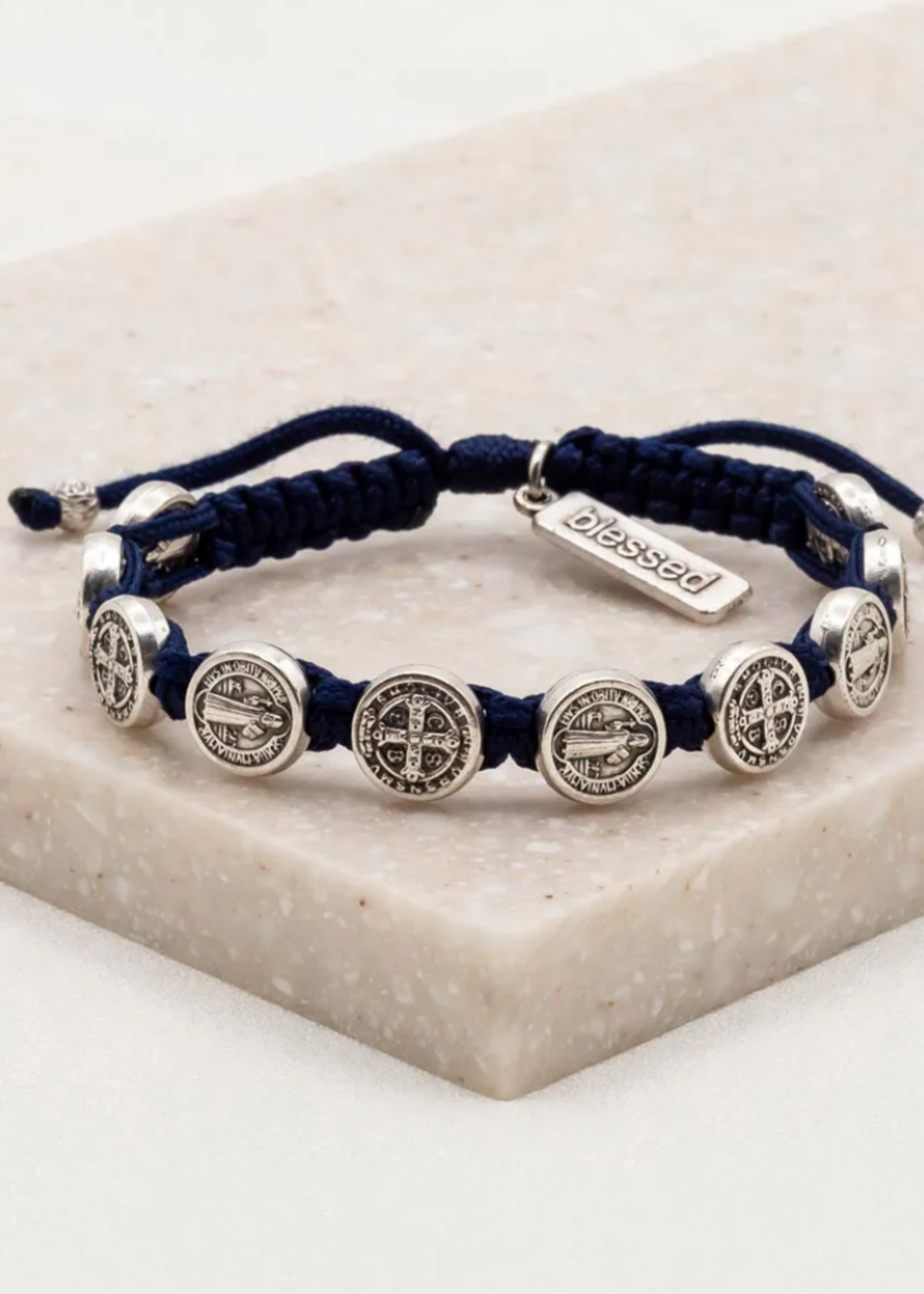 My Saint My Hero Benedictine Blessing Bracelet Silver Medals