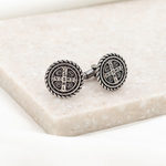 My Saint My Hero Benedictine Cuff Links- Silver