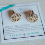 My Saint My Hero Benedictine Cuff Links-Gold