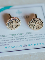 My Saint My Hero Benedictine Cuff Links-Gold