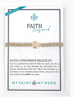 My Saint My Hero Faith Confirmed Bracelet- Gold-Swarovski Golden Shadow