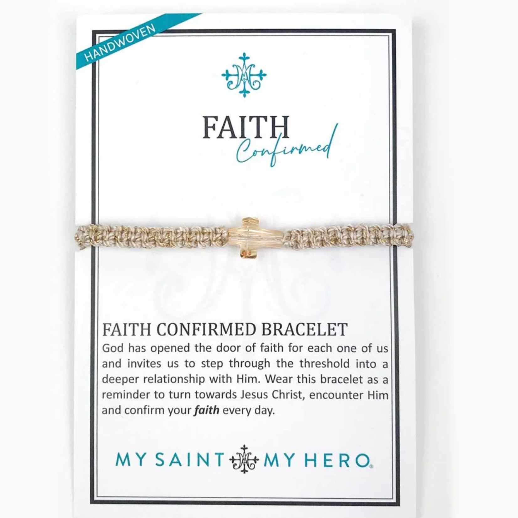 My Saint My Hero Faith Confirmed Bracelet- Gold-Swarovski Golden Shadow