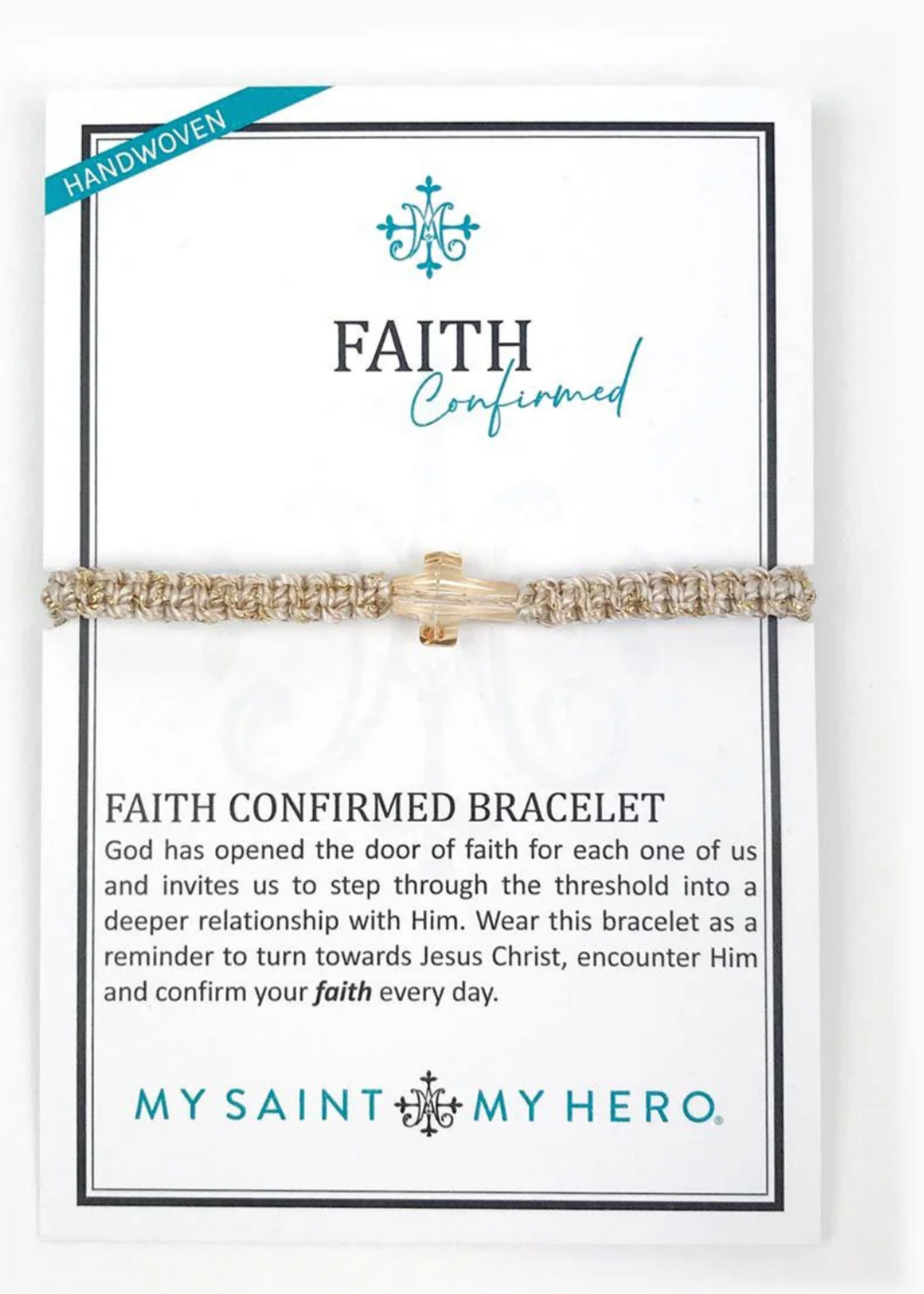 My Saint My Hero Faith Confirmed Bracelet- Gold-Swarovski Golden Shadow