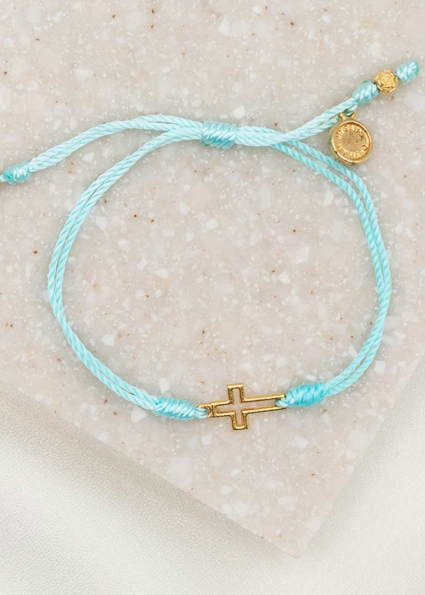 My Saint My Hero Filled by Faith Bracelet Mint/Gold