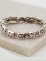 My Saint My Hero Garment of Grace Scapular Bracelet- Tan/Silver