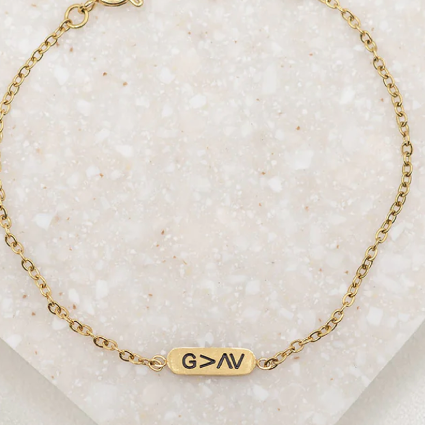 My Saint My Hero God is Greater ID Bracelet - Gold
