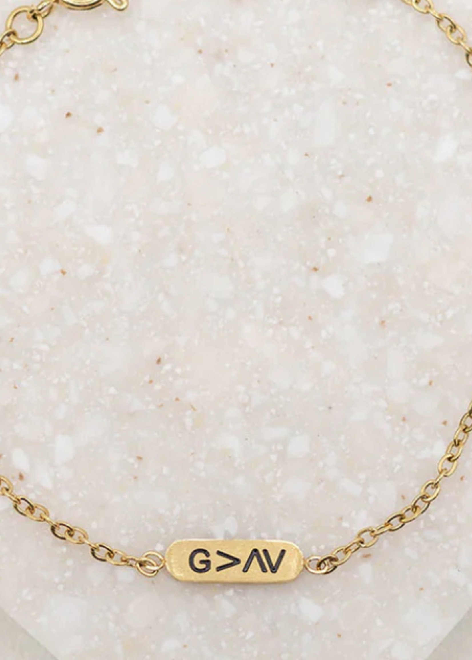 My Saint My Hero God is Greater ID Bracelet - Gold