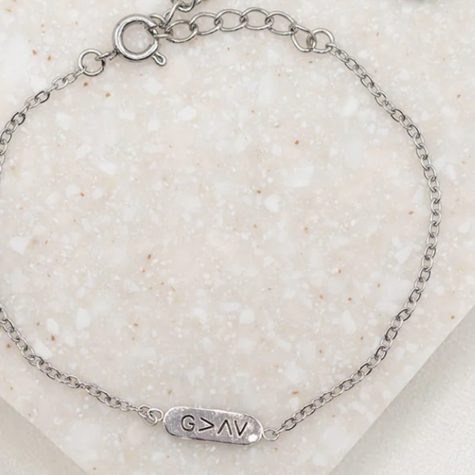 My Saint My Hero God is Greater ID Bracelet - Silver