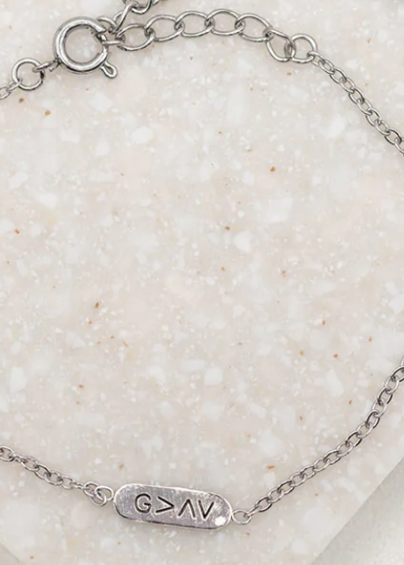 My Saint My Hero God is Greater ID Bracelet - Silver