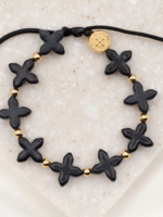 My Saint My Hero Grounded in Faith Bracelet- Black/Gold