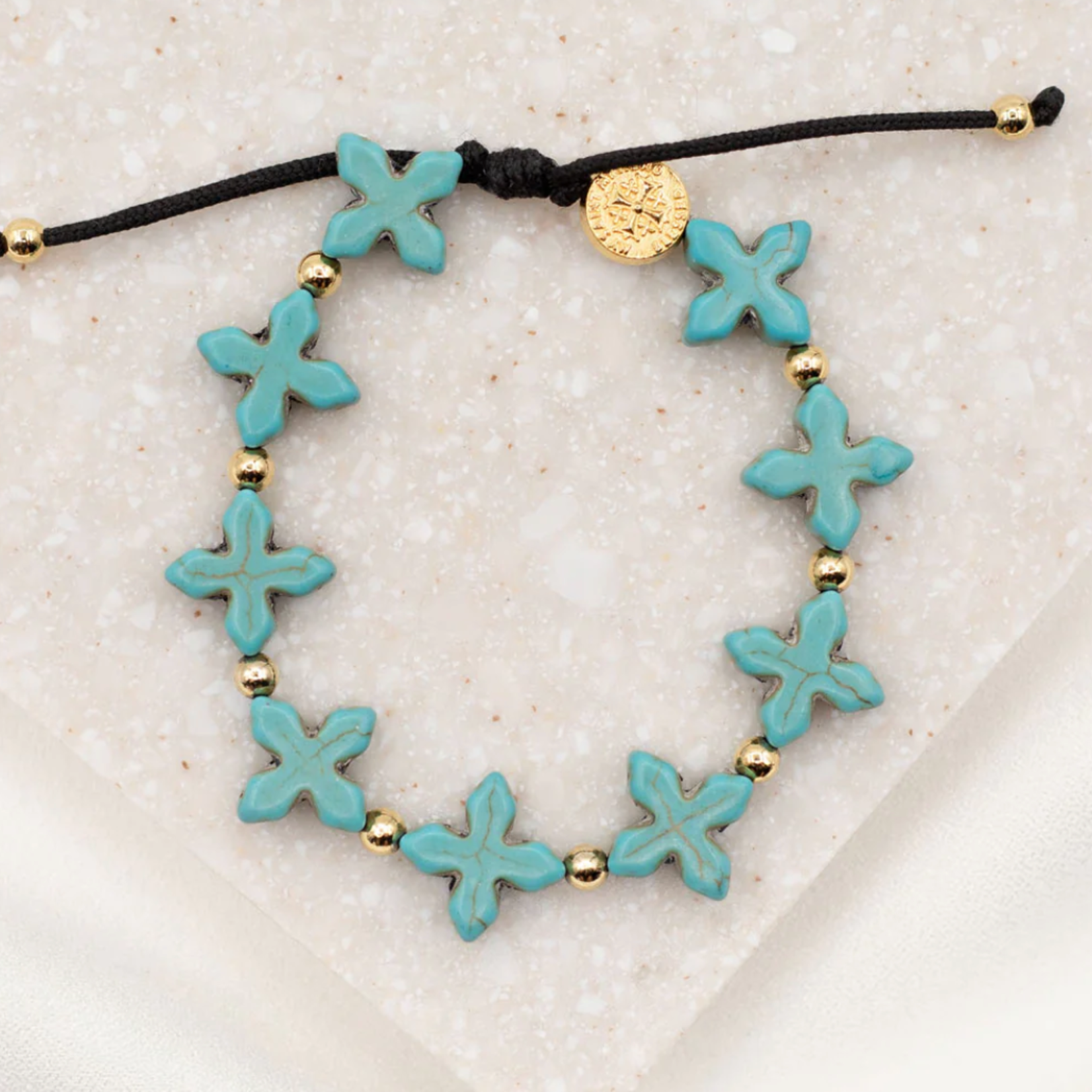My Saint My Hero Grounded in Faith Bracelet- Blue/Gold