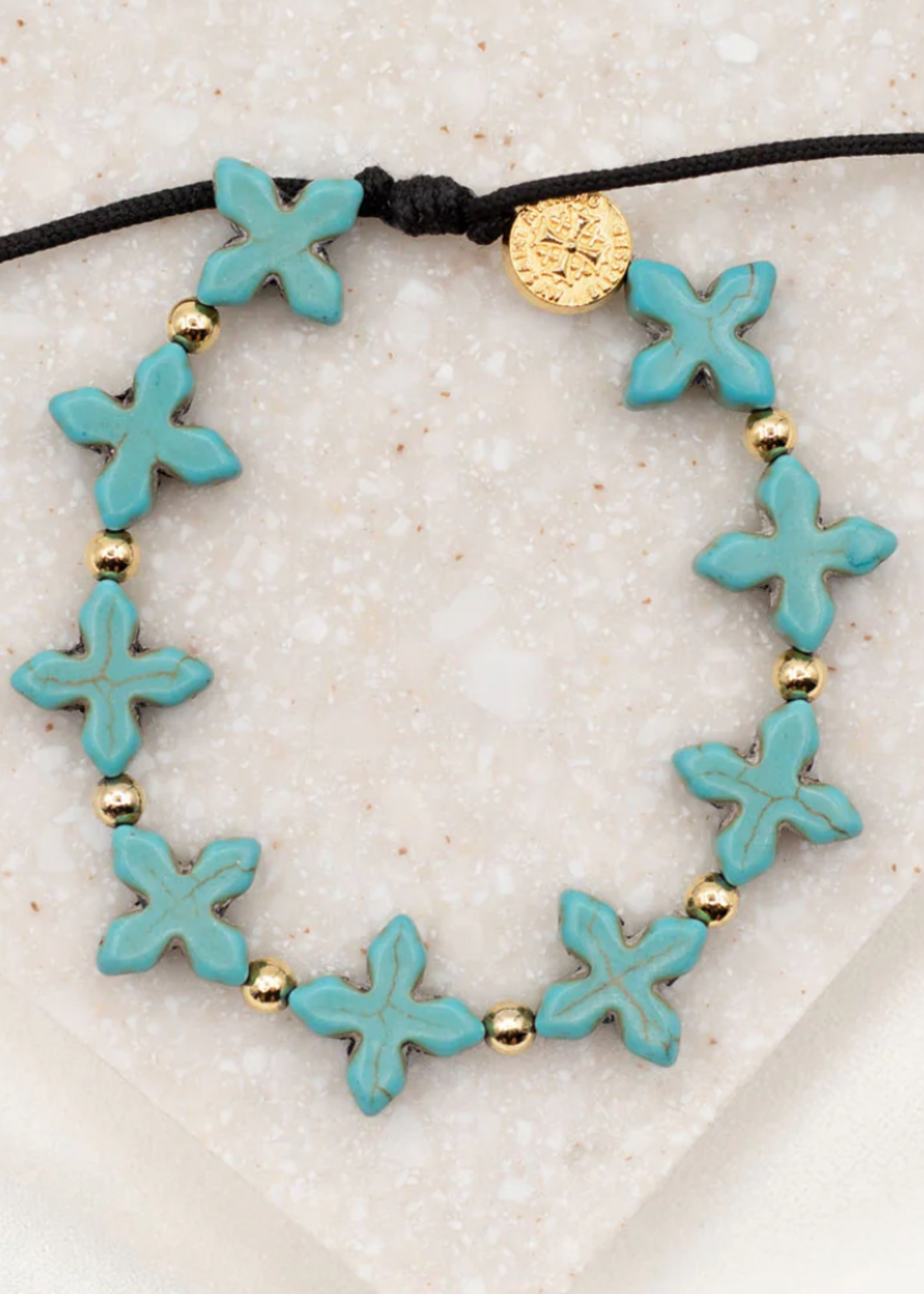 My Saint My Hero Grounded in Faith Bracelet- Blue/Gold
