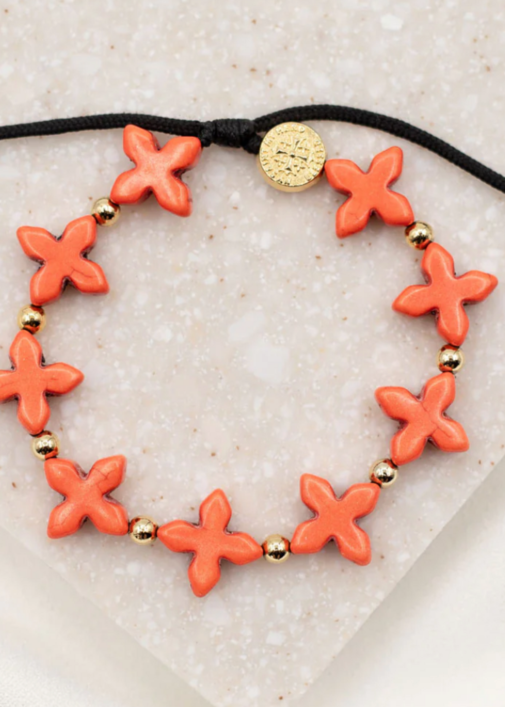 My Saint My Hero Grounded in Faith Bracelet- Orange/Gold