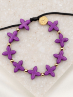 My Saint My Hero Grounded in Faith Bracelet- Purple/Gold