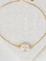 My Saint My Hero Jubilee  St. Benedict Bracelet - White