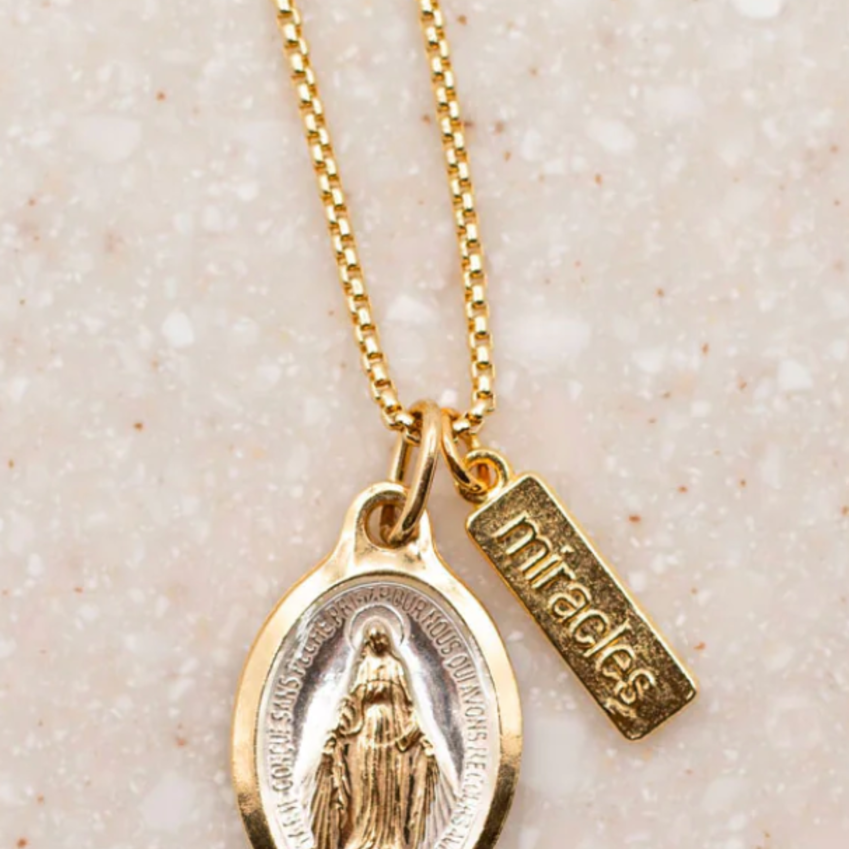 My Saint My Hero Lourdes Miraculous Mary Necklace