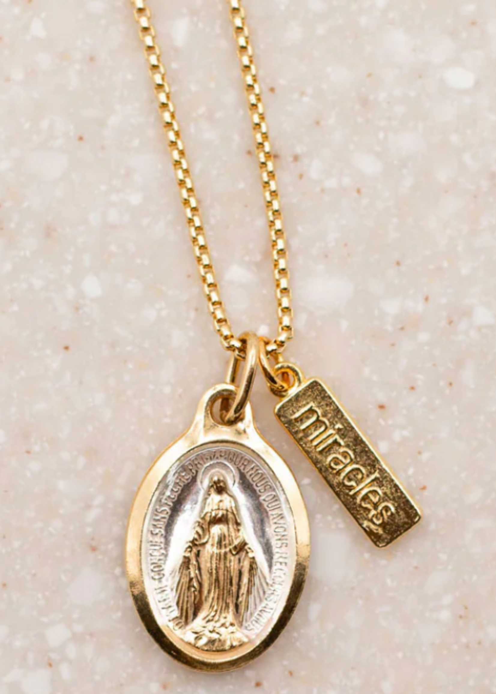 My Saint My Hero Lourdes Miraculous Mary Necklace