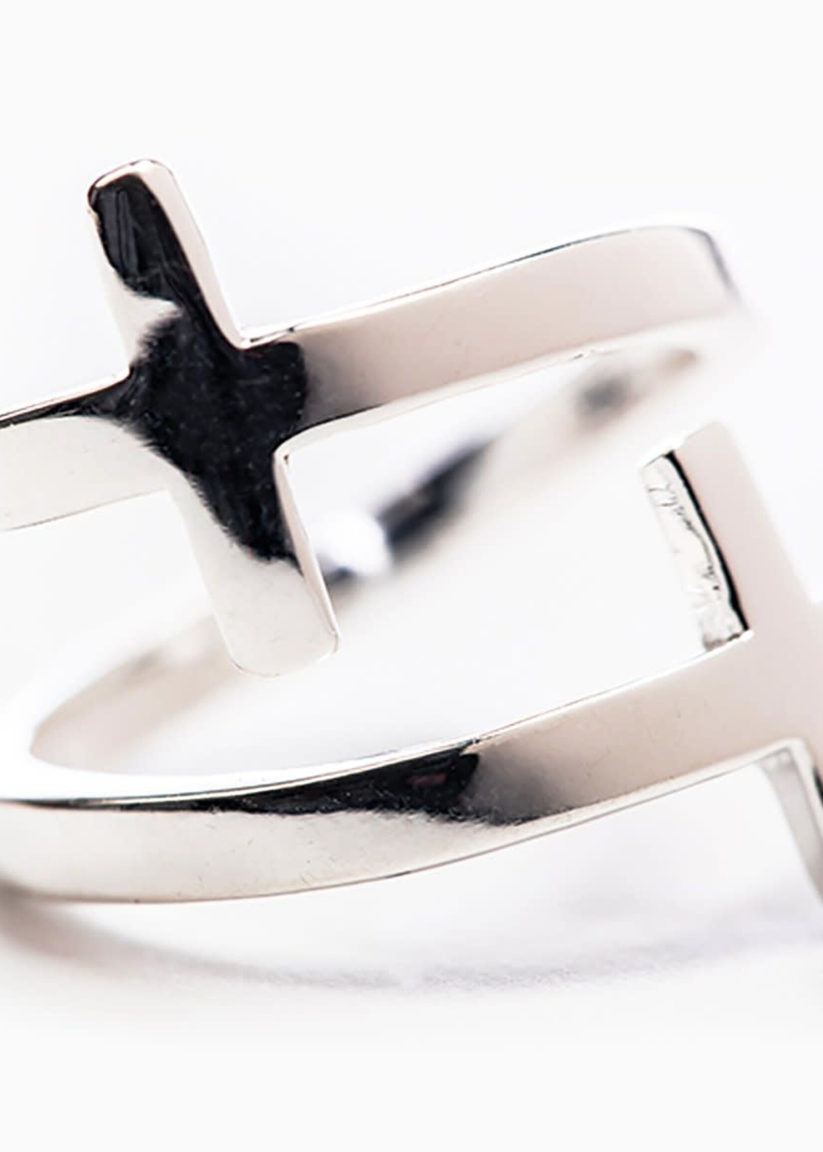 My Saint My Hero Pillar of Faith Cross Ring - Silver