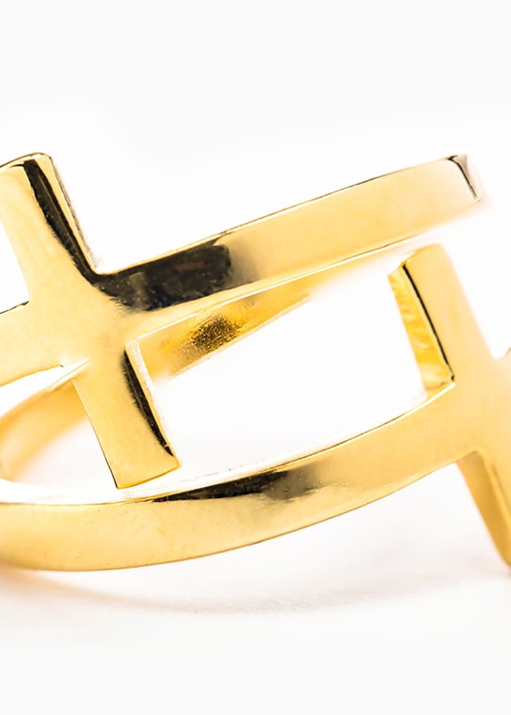 My Saint My Hero Pillar of Faith Cross Ring - Silver