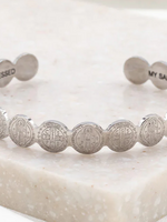 My Saint My Hero St Benedict Cuff Silver