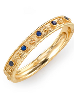 Capucine De Wulf Berry Gem Classic Hinged Bangle- Blue Labradorite