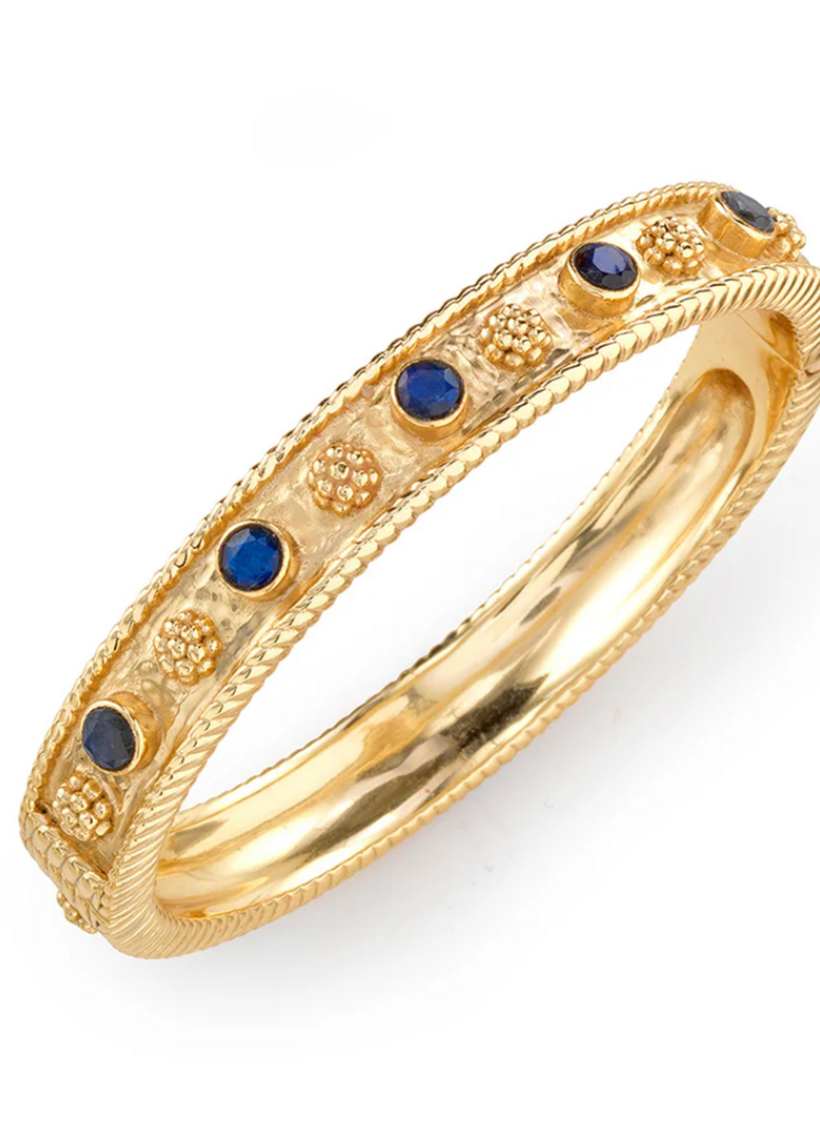 Capucine De Wulf Berry Gem Classic Hinged Bangle- Blue Labradorite