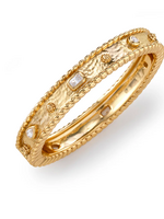 Capucine De Wulf Berry Gem Hinged Bangle- Clear Cubic Zirconia