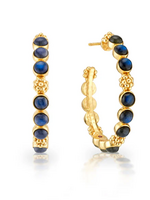 Capucine De Wulf Berry Gem Medium Hoop Earrings- Blue Labradorite
