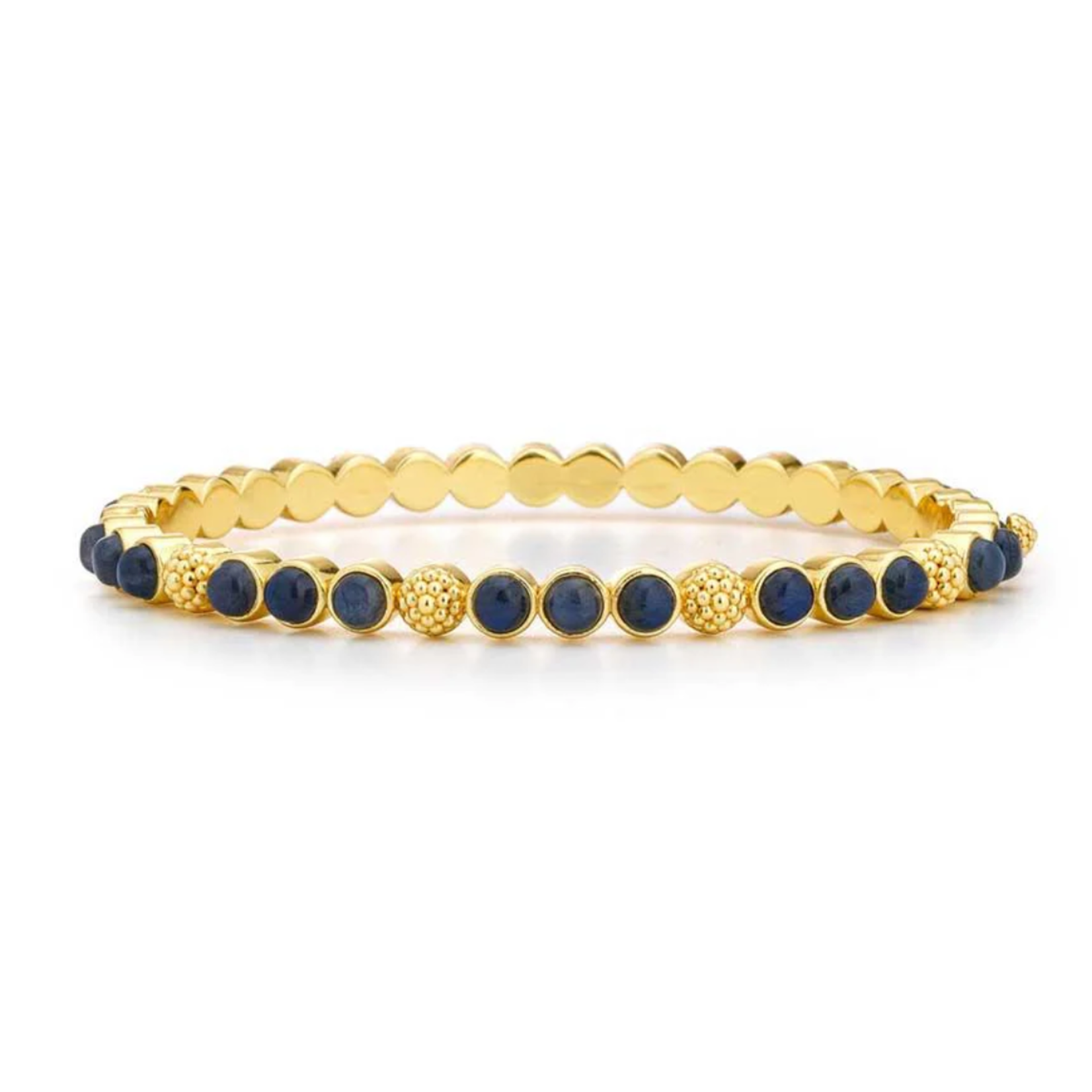 Capucine De Wulf Berry Gem Petite Hinged Bangle- Blue Labradorite