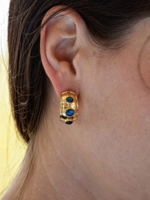 Capucine De Wulf Cleopatra Bold Hoop Earrings- Blue Labradorite
