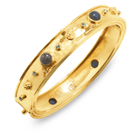Capucine De Wulf Cleopatra Hinged Bangle- Gold/Blue Labrodite