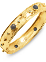 Capucine De Wulf Cleopatra Hinged Bangle- Gold/Blue Labrodite