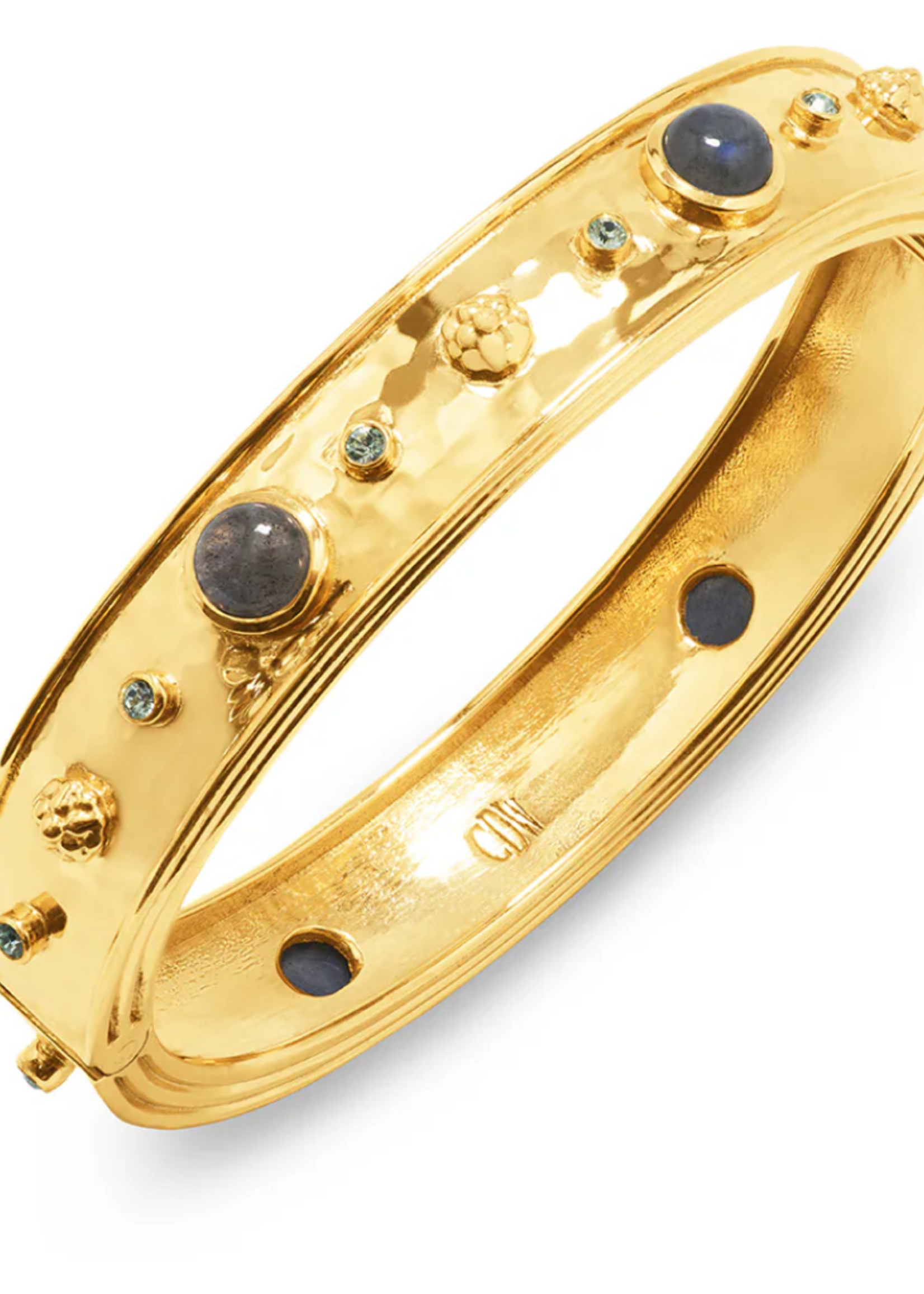 Capucine De Wulf Cleopatra Hinged Bangle- Gold/Blue Labrodite