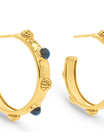 Capucine De Wulf Cleopatra Hoop Earrings- Gold/Blue Labradorite