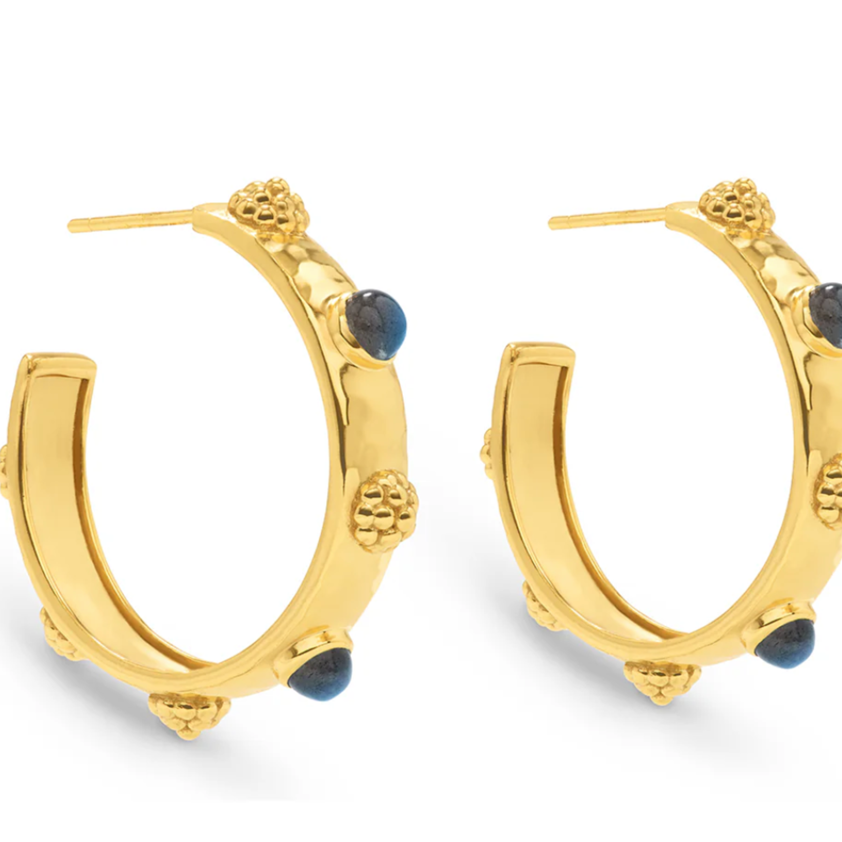 Capucine De Wulf Cleopatra Hoop Earrings- Gold/Blue Labradorite