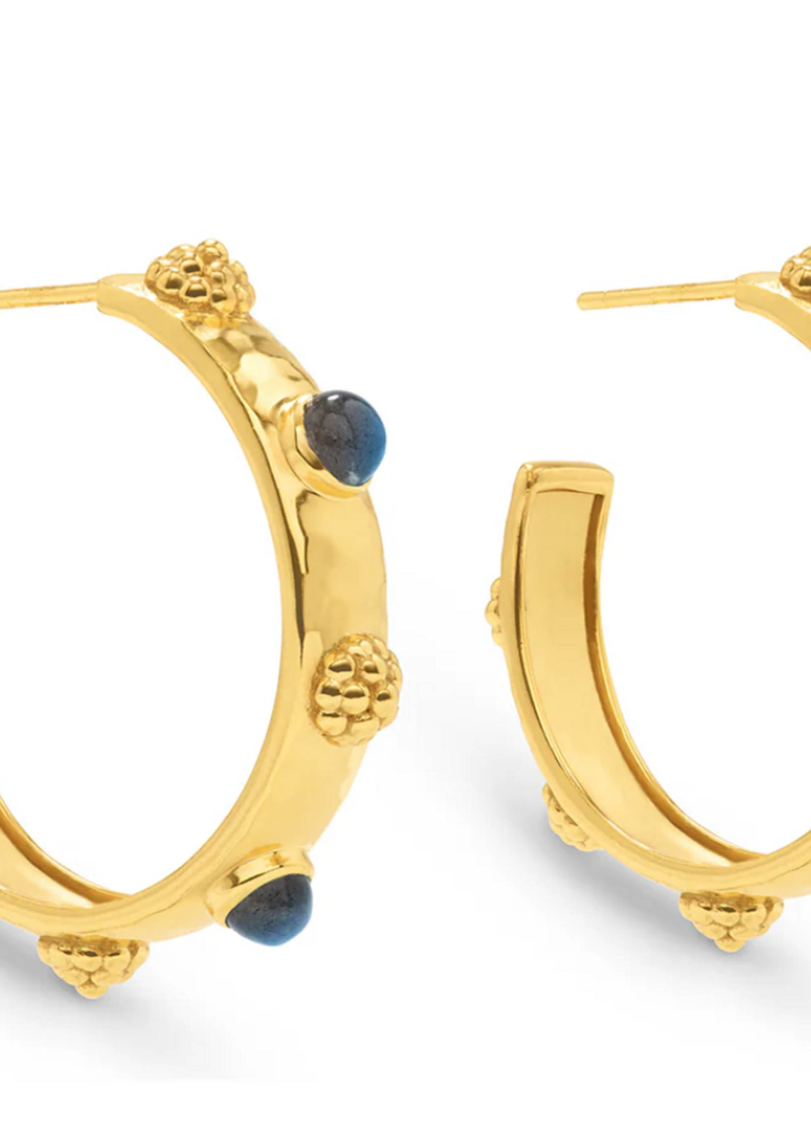 Capucine De Wulf Cleopatra Hoop Earrings- Gold/Blue Labradorite