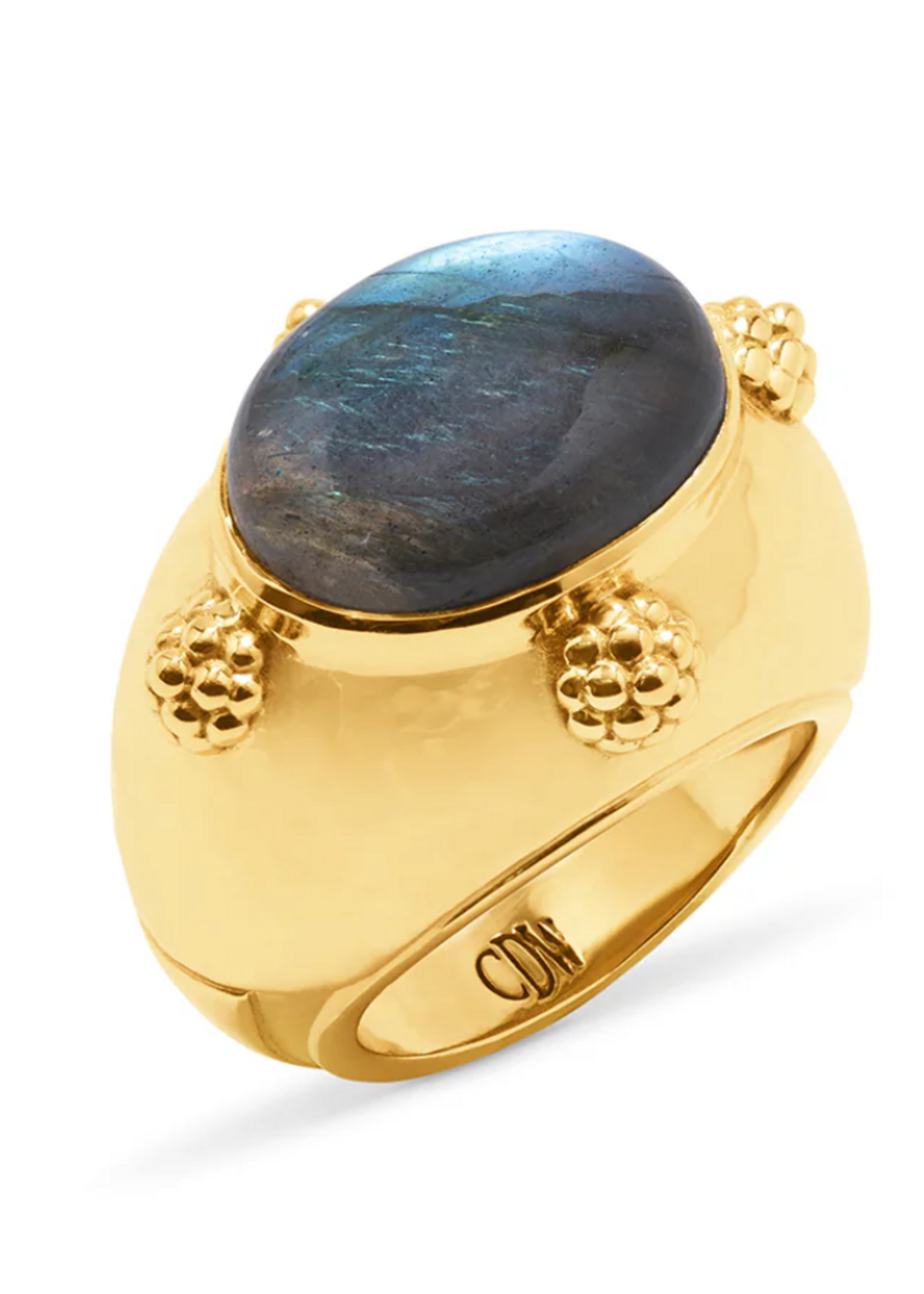 Capucine De Wulf Cleopatra Oval Ring, Size 7 - Gold/Blue Labradorite