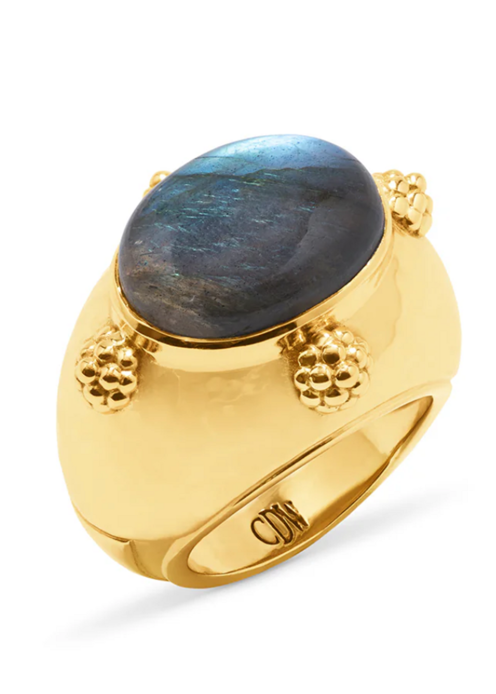 Capucine De Wulf Cleopatra Oval Ring, Size 8 - Gold/Blue Labradorite