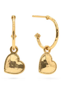 Capucine De Wulf Love Hoop Earrings with Heart Charm- Gold