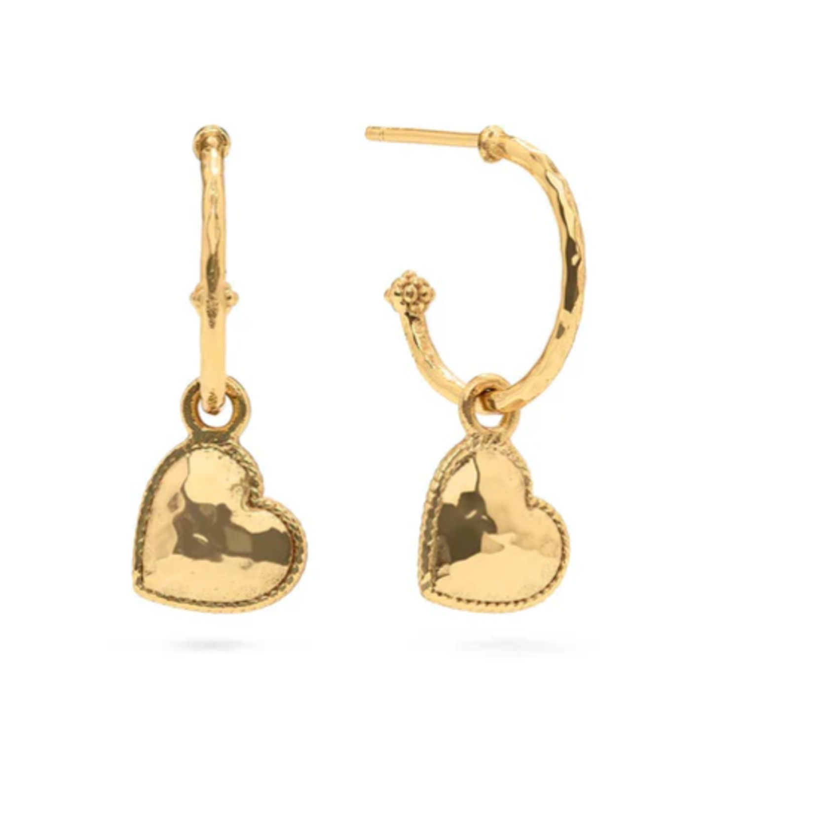 Capucine De Wulf Love Hoop Earrings with Heart Charm- Gold