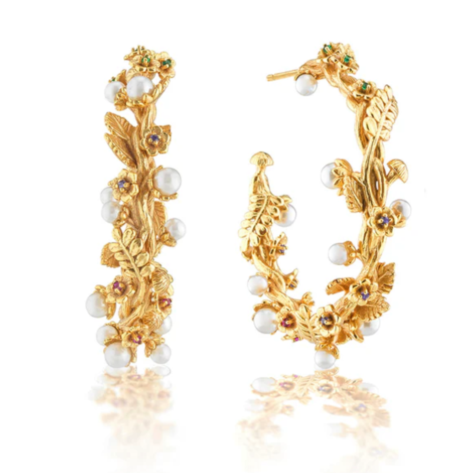Capucine De Wulf Meadow Grande Hoop Earrings- Pearl