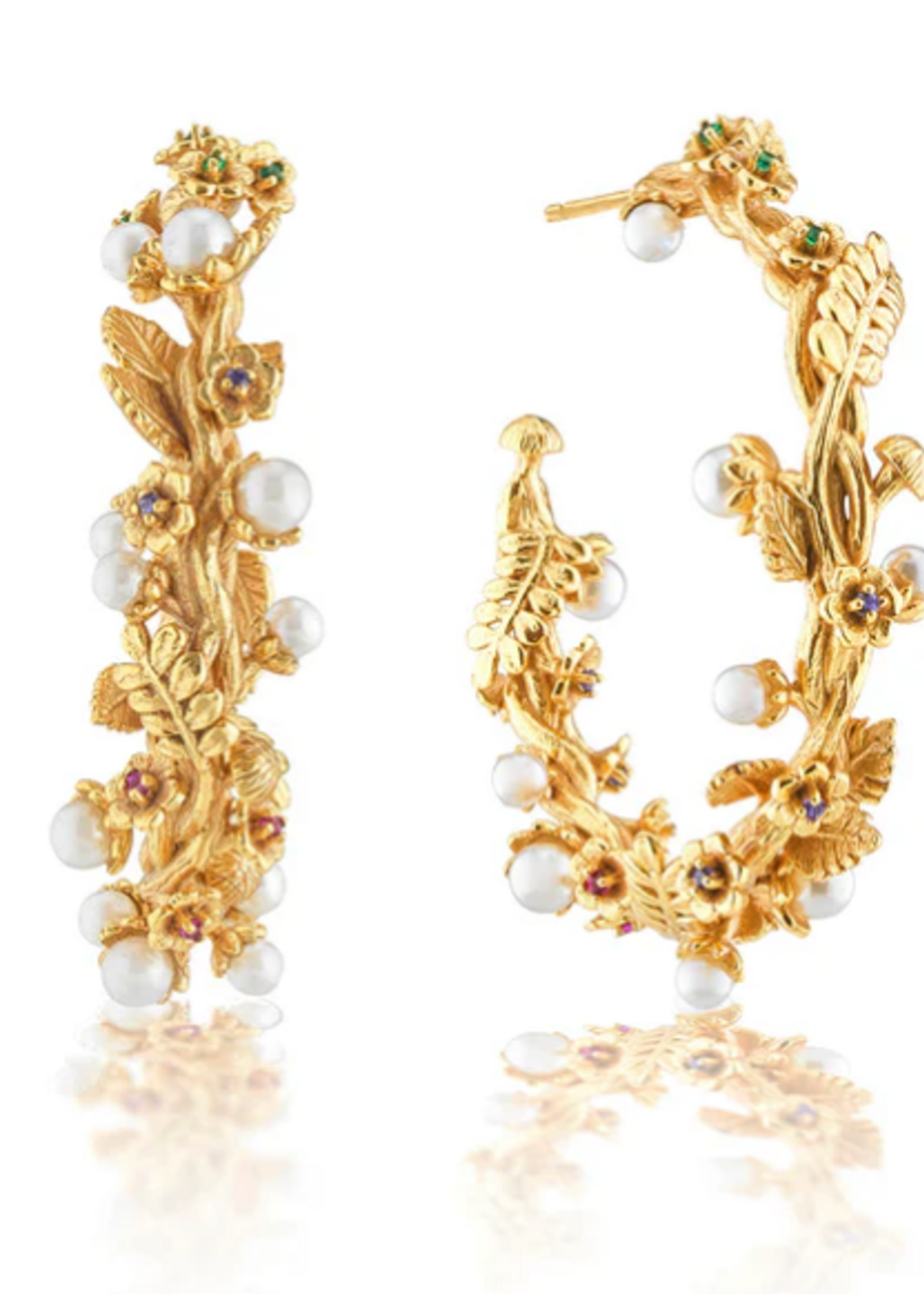 Capucine De Wulf Meadow Grande Hoop Earrings- Pearl