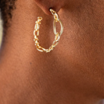 Capucine De Wulf Monique Chain Hoop Earrings- Gold