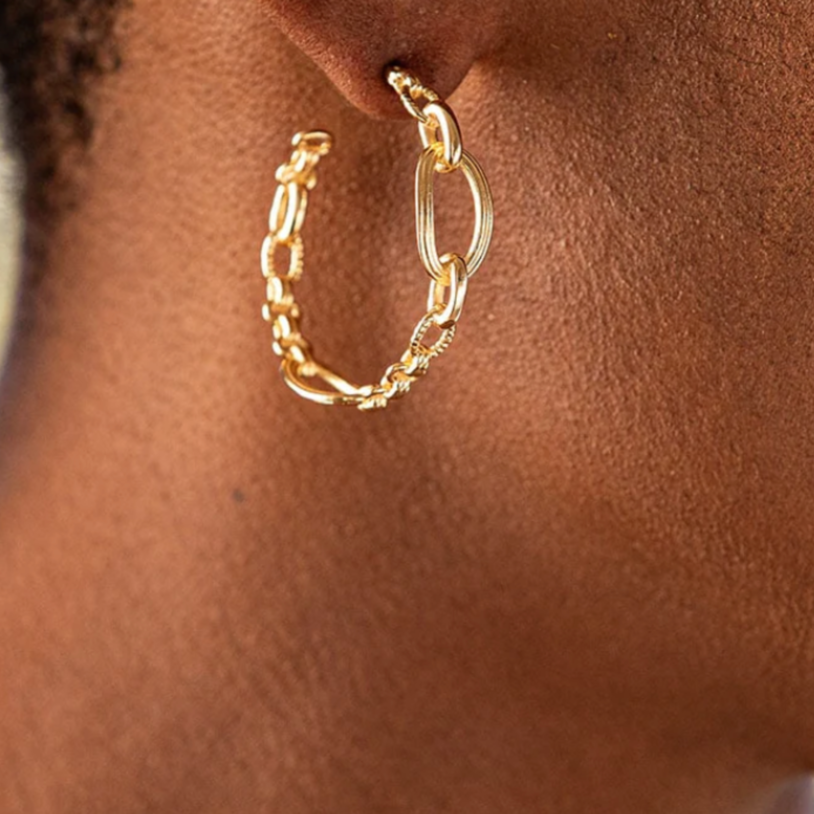 Capucine De Wulf Monique Chain Hoop Earrings- Gold