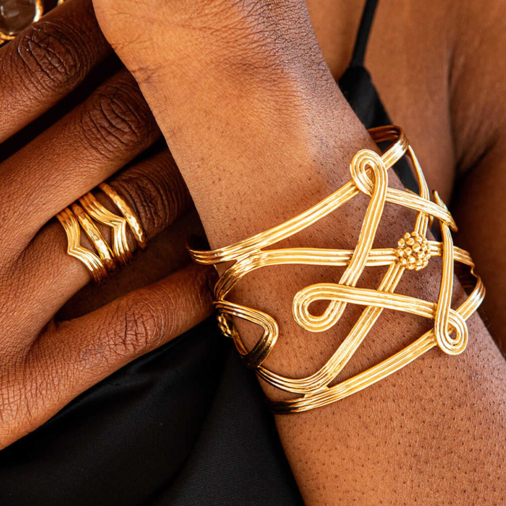 Capucine De Wulf Monique Compass Cuff- Gold